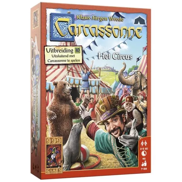 999 Games Carcassonne: Het Circus Bordspel 3 999 Games Carcassonne: Het Circus Bordspel - Afbeelding 2